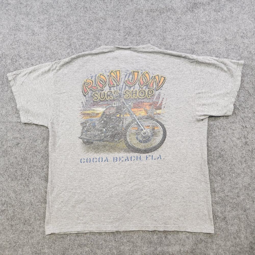 VTG Ron Jon Surf Shop Shirt Mens Large Gray Cocoa Beach FL Motorcycle Graphic - Picture 3 of 13